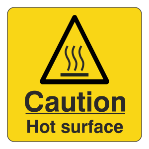 Caution Hot Surface Sign (Square)