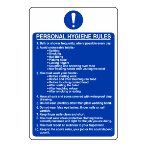 Personal Hygiene Rules Sign