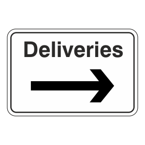 Deliveries Arrow Right Sign (Large Landscape)