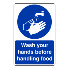 Wash Hands Before Handling Food Sign