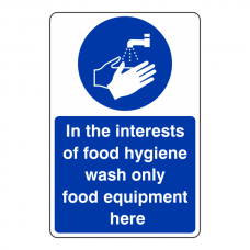 Wash Only Food Equipment Sign