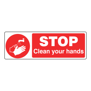STOP Clean Your Hands Sign (Landscape)