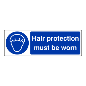 Hair Protection Must Be Worn Sign (Landscape)