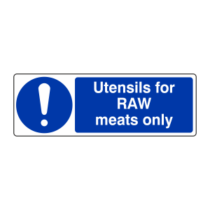 Utensils For Raw Meats Only Sign (Landscape)