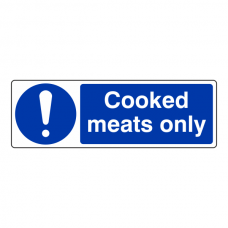 Cooked Meats Only Sign (Landscape)