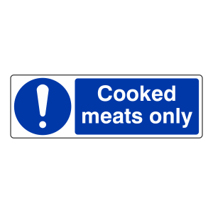 Cooked Meats Only Sign (Landscape)