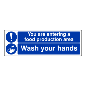 Food Production / Wash Hands Sign (Landscape)