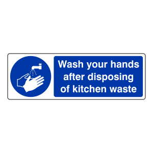 Wash Hands After Disposing Waste Sign (Landscape)