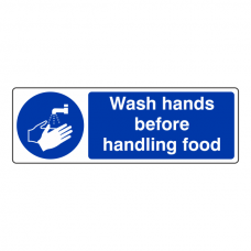 Wash Hands Before Handling Food Sign (Landscape)