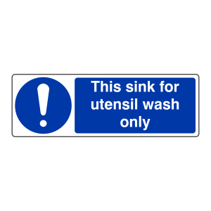 This Sink For Utensil Wash Only Sign (Landscape)