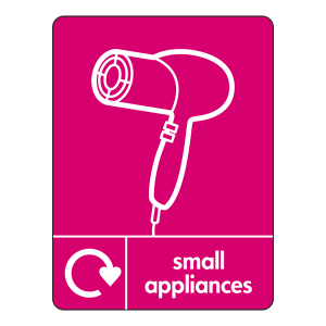Small Appliances Recycling Hair Dryer  Sign (WRAP)