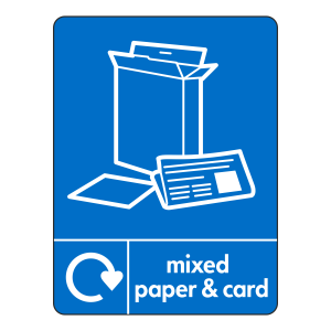 Mixed Paper & Card Recycling Sign (WRAP)