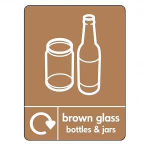 Brown Glass Recycling Sign (WRAP)