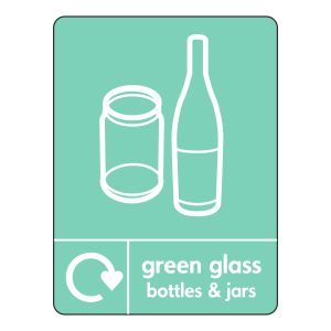Green Glass Recycling Sign (WRAP)