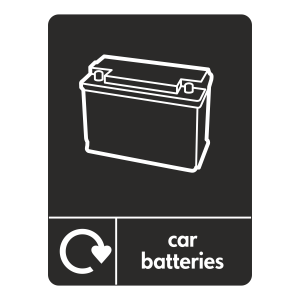 Car Batteries Recycling Sign (WRAP)