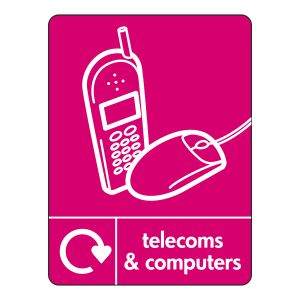 Telecoms & Computers Recycling Sign (WRAP)