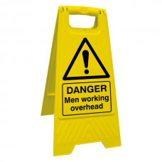 Danger Men Working Overhead Floor Stand