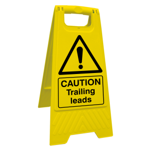 Caution Trailing Leads Floor Stand