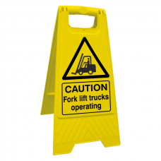 Caution Fork Lift Trucks Operating Floor Stand