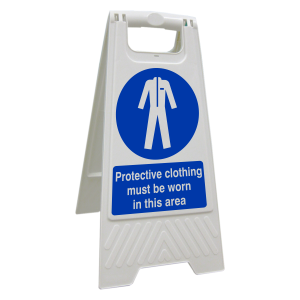 Protective Clothing Must Be Worn In This Area Floor Stand