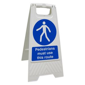 Pedestrians Must Use This Route Floor Stand
