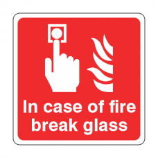 In Case of Fire Break Glass Sign (logo)