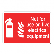 Not For Use on Live Electrical Equipment Sign