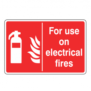 For Use on Electrical Fires Sign