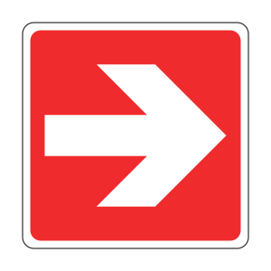 Red Straight Arrow Sign