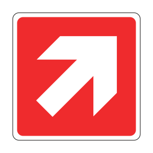 Red Diagonal Arrow Sign