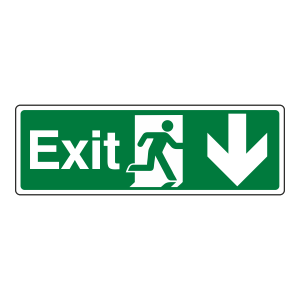 Exit Arrow Down Sign