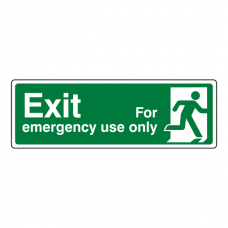 Exit For Emergency Use Only Sign (man right)