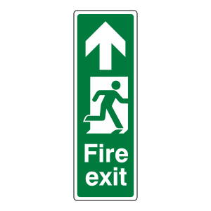 Fire Exit Arrow Up Sign (Portrait)