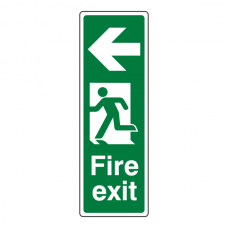 Fire Exit Arrow Left Sign (Portrait)