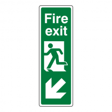 Fire Exit Arrow Down Left Sign (Portrait)
