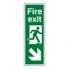 Fire Exit Arrow Down Right Sign (Portrait)