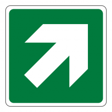 Fire Exit Diagonal Arrow Sign (Logo)