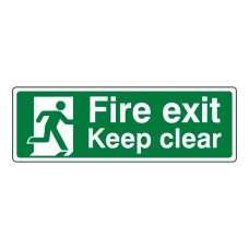 Fire Exit Keep Clear with Running Man Sign
