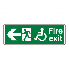 Wheelchair Fire Exit Arrow Left Sign
