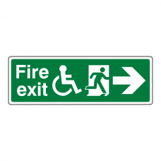 Wheelchair Fire Exit Arrow Right Sign