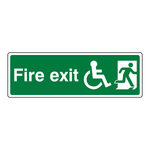Wheelchair Final Fire Exit Man Right Sign