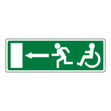 Wheelchair Fire Exit Arrow Left Sign (no text)