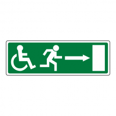 Wheelchair Fire Exit Arrow Right Sign (no text)