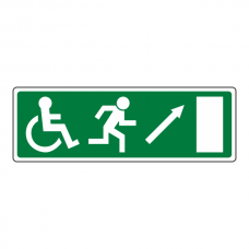 Wheelchair Fire Exit Arrow Up Right Sign (no text)