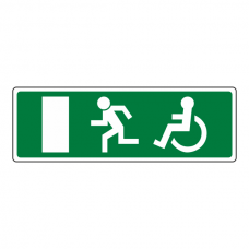 Wheelchair Final Fire Exit Man Left Sign (no text)