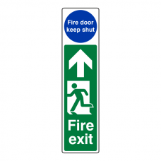 Fire Exit Door Plate Man Right / Door Remain Unlocked Sign