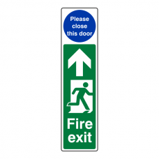 Fire Exit Door Plate Man Right / Please Close This Door Sign