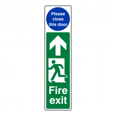 Fire Exit Door Plate Man Left / Please Close The Door Sign
