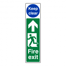 Fire Exit Door Plate Man Left / Keep Clear Sign