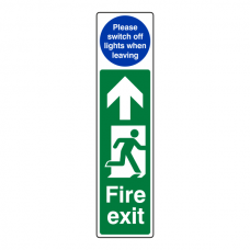 Fire Exit Door Plate Man Right / Switch Off Lights Sign